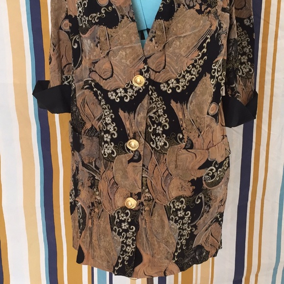 True Vintage Black and Brown Blazer - Picture 3 of 8